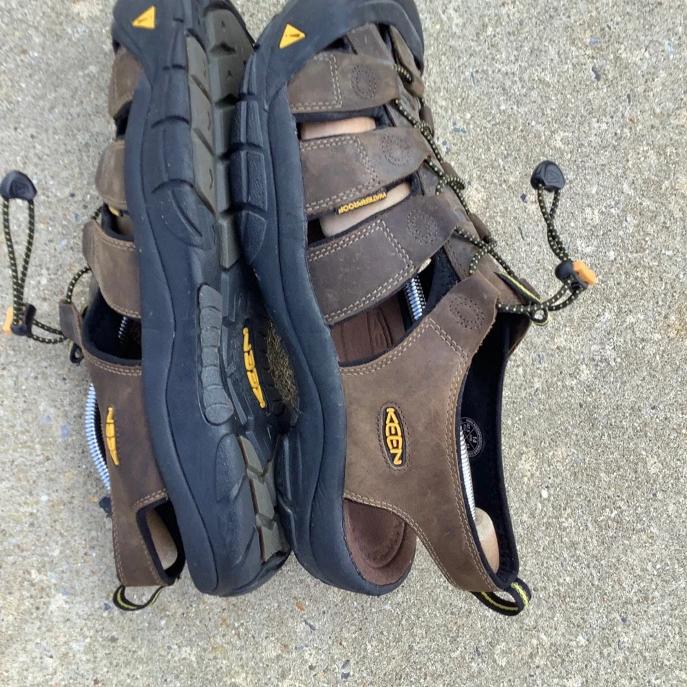 Keen Newport Premium Mens 14 Brown Leather Waterproof Hiking Sandals 1001870